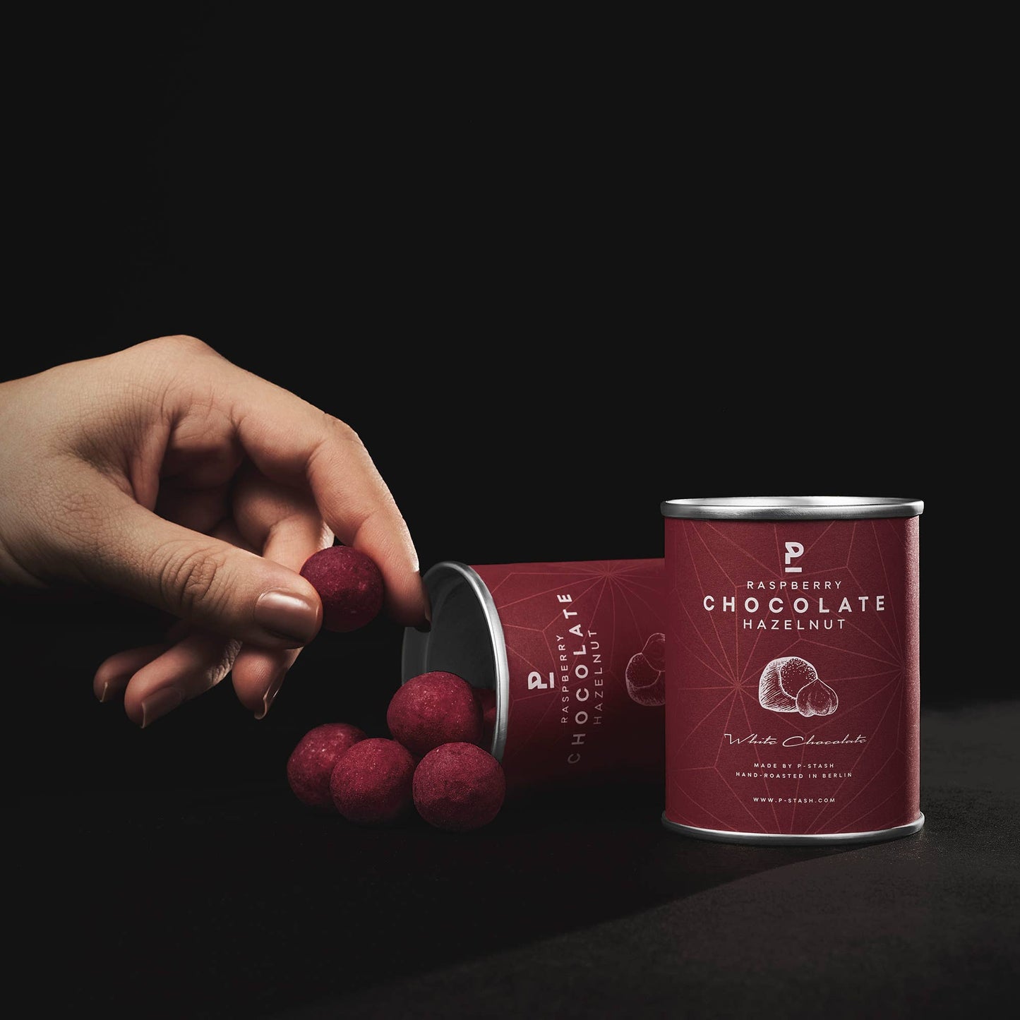 Schoko Genuss - Haselnuss mit weißer Schokolade Himbeere - 60g