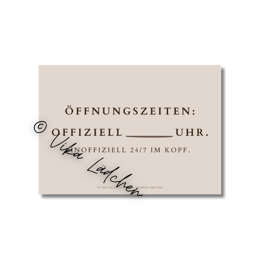 Postkarte • Öffnungszeiten