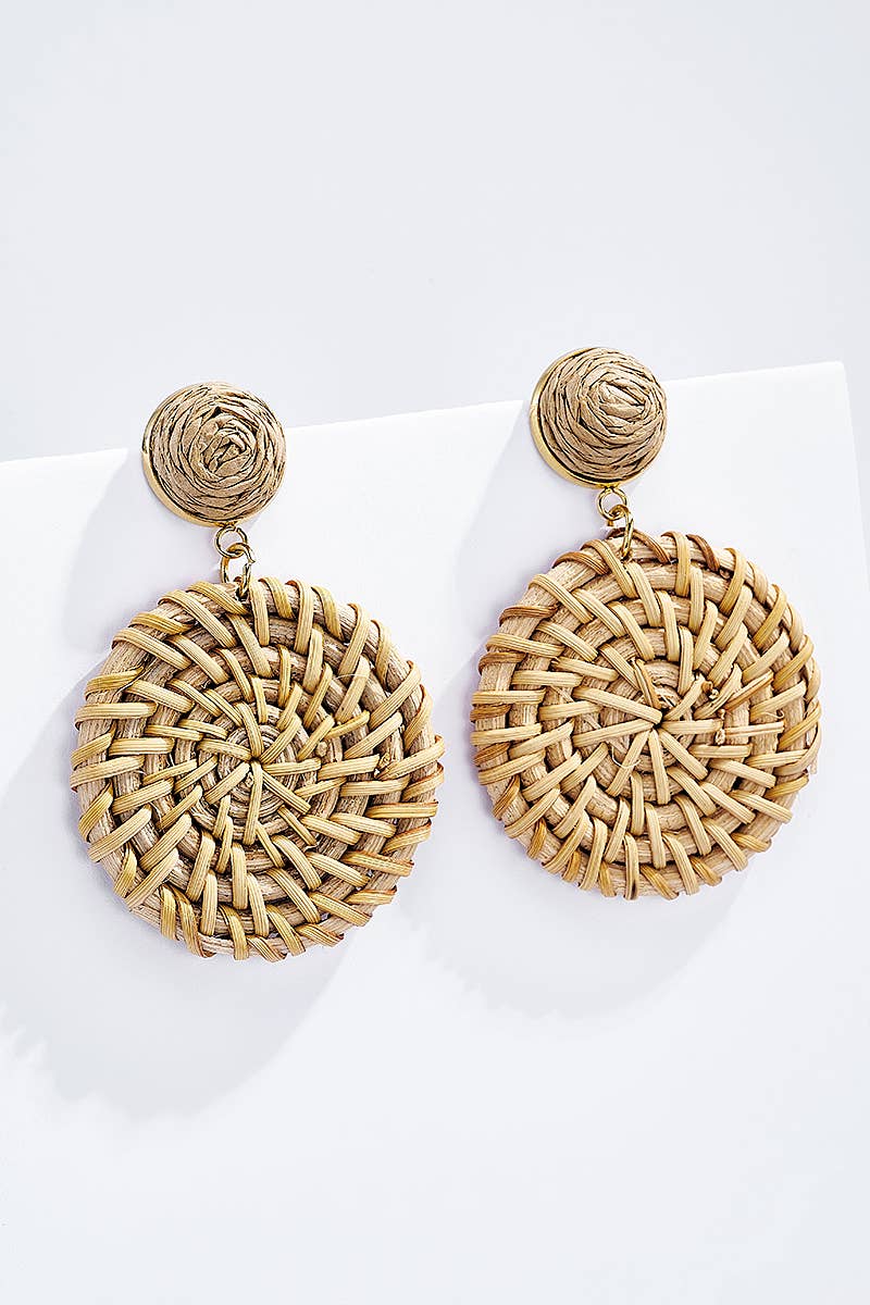 Ohrringe - aus Stroh mit Stahlstecker