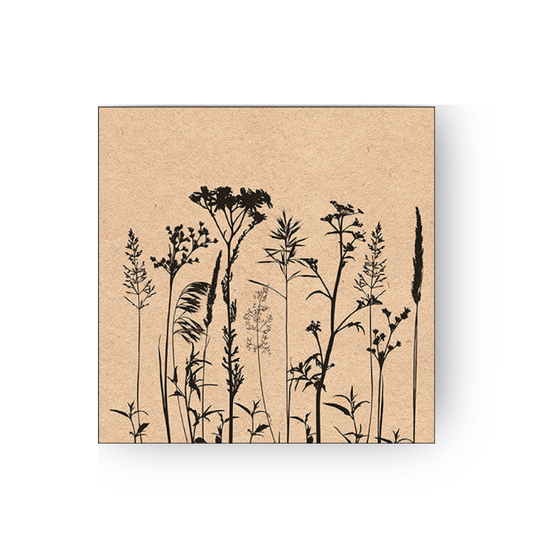 Papierserviette M - Recycled Herbs and flowers black