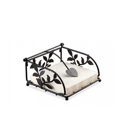 Serviettenhalter - Ranken schwarz Metall