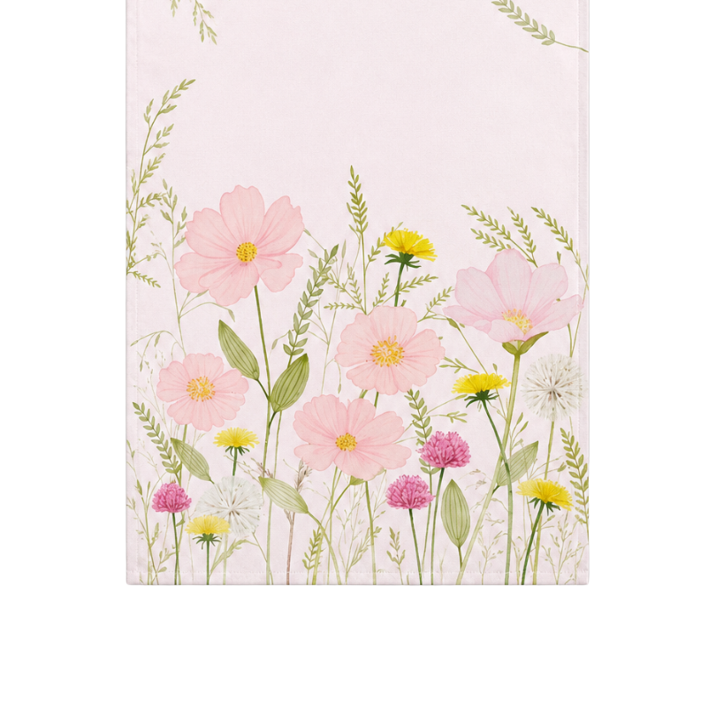 Tischläufer - Pastel Flowers pink 40x150 cm