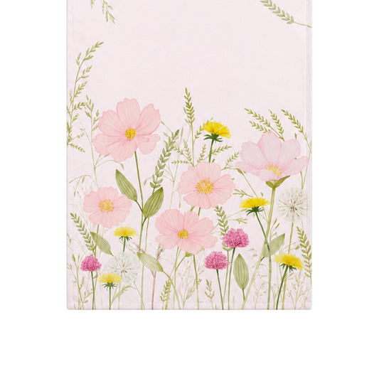 Tischläufer - Pastel Flowers pink 40x150 cm