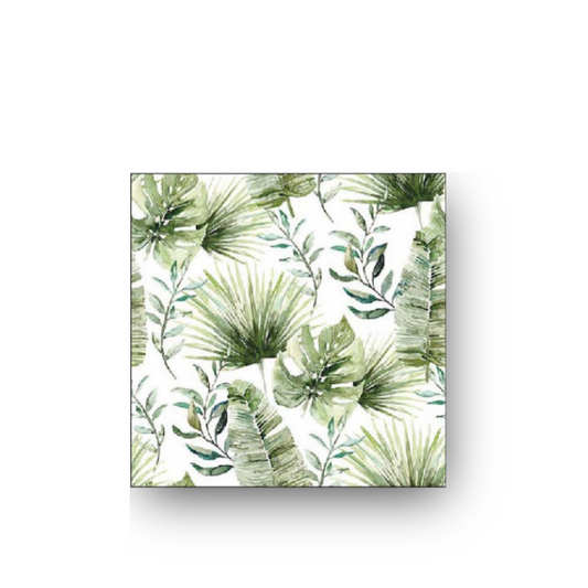 Papierserviette S • Jungle leaves white