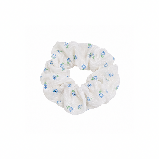 Scrunchie - Streublumen blau