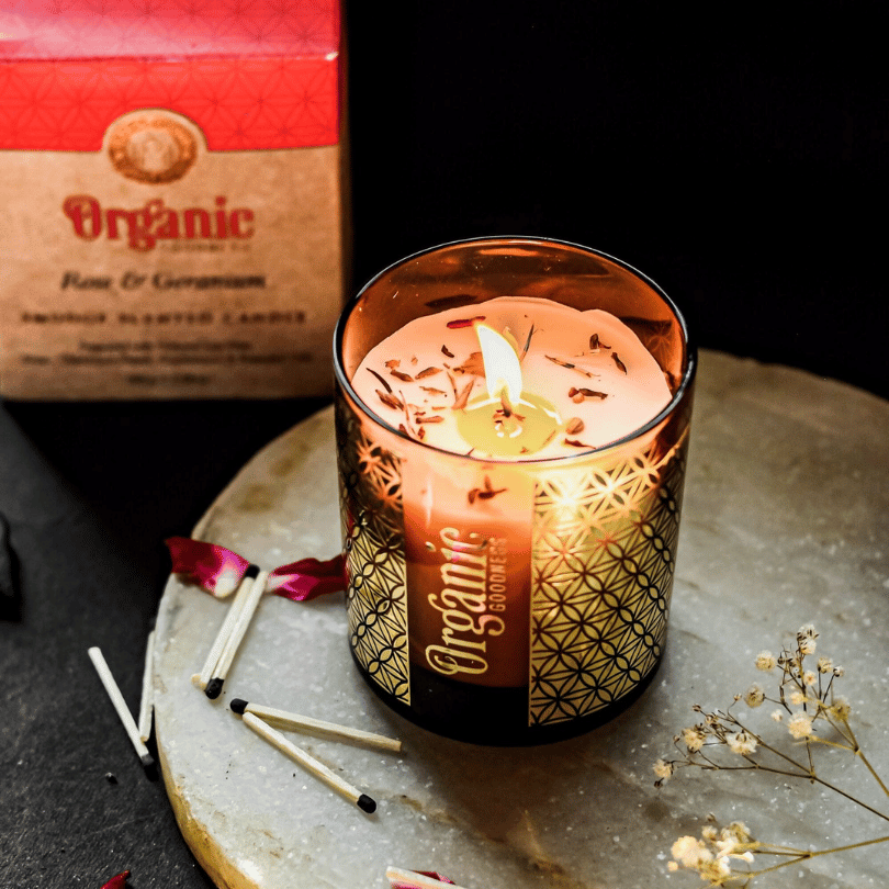 Organic Sojawachskerze - Rose Geranie