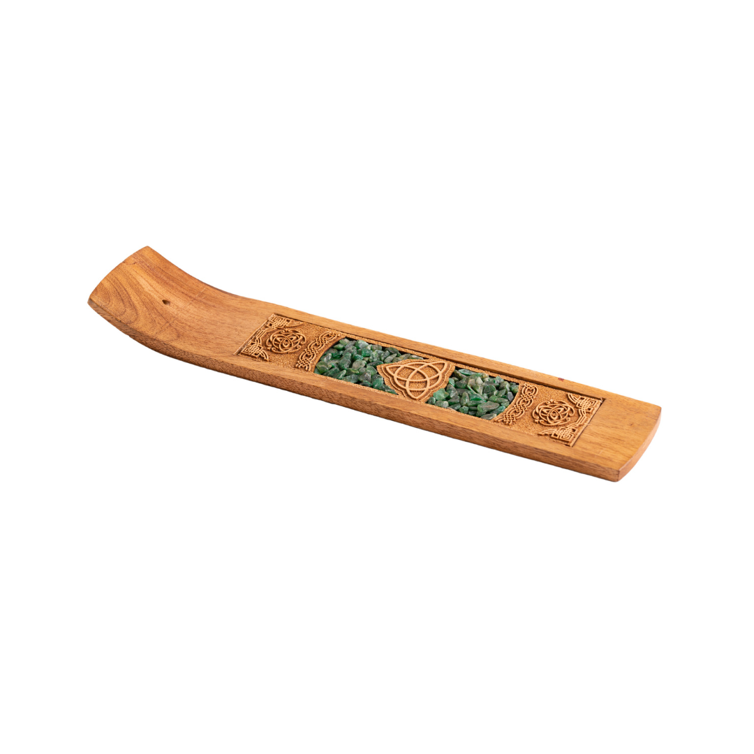 Räucherstäbchenhalter - keltischer Knoten mit Aventurin