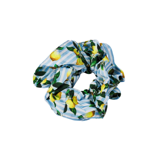 Stoff Haargummi - Scrunchie mit Zitronen 12cm