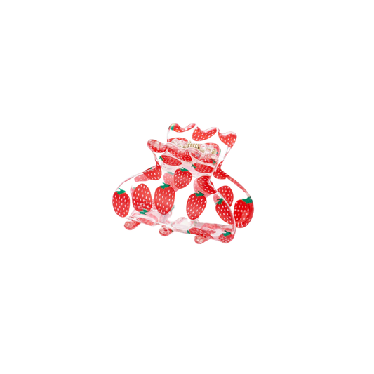 Transparente Haarspange - Erdbeeren - 4cm