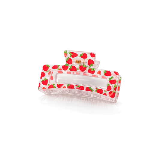 Haarspange Erdbeeren transparent – Haarclip 8,5 cm