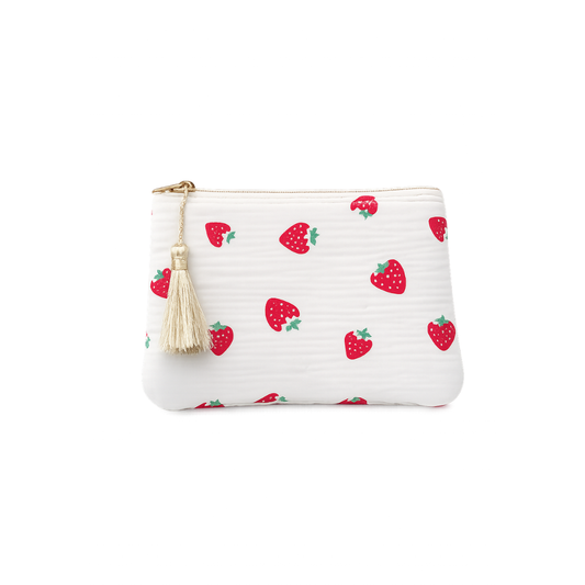 Kosmetiktasche - Erdbeeren - 17 x 11 cm