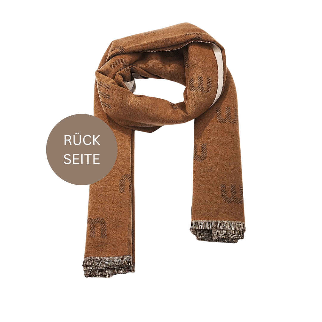 Wollschal mit Herzmuster • bordeux • wendbar