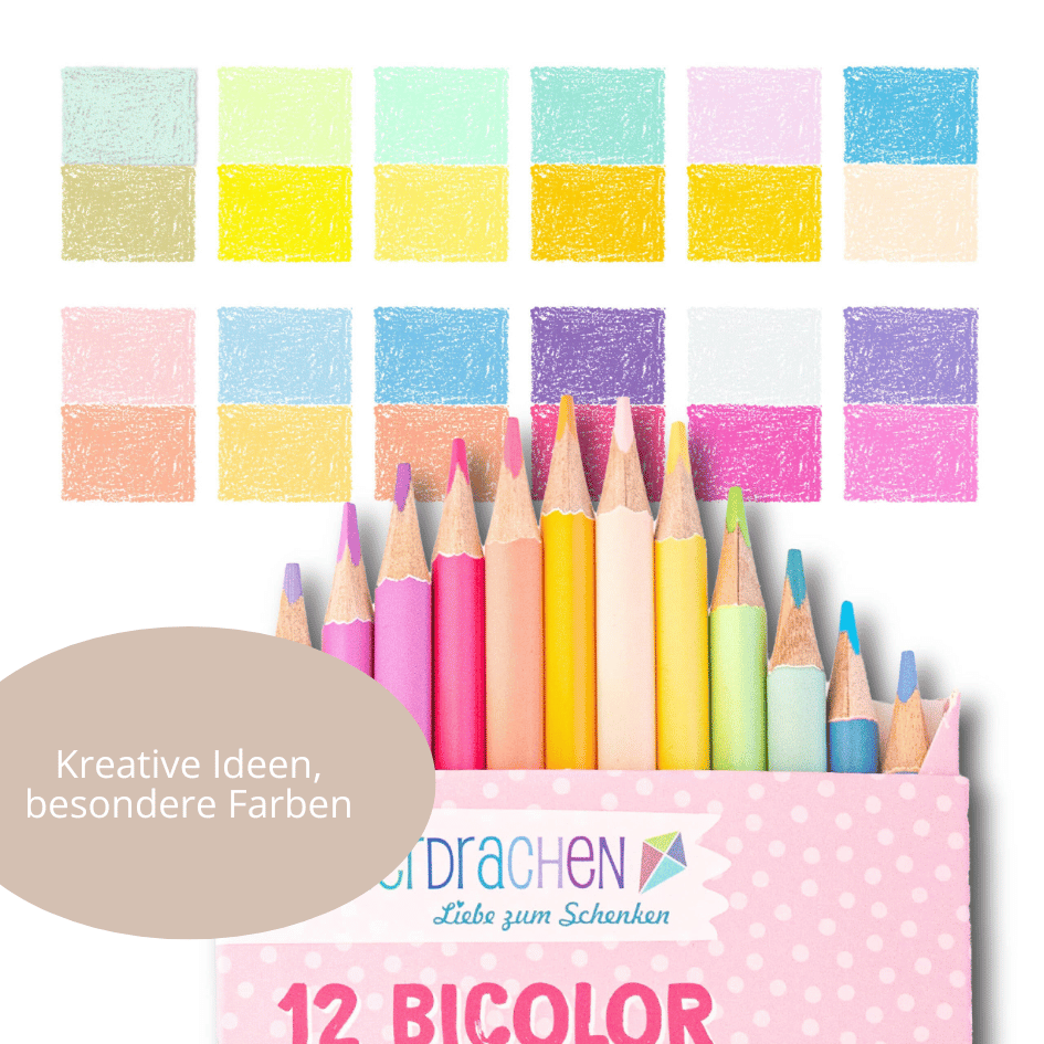 Buntstifte - 12 Bicolor Buntstifte pastell