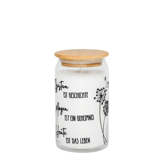 Motivkerze - Gestern Morgen Heute