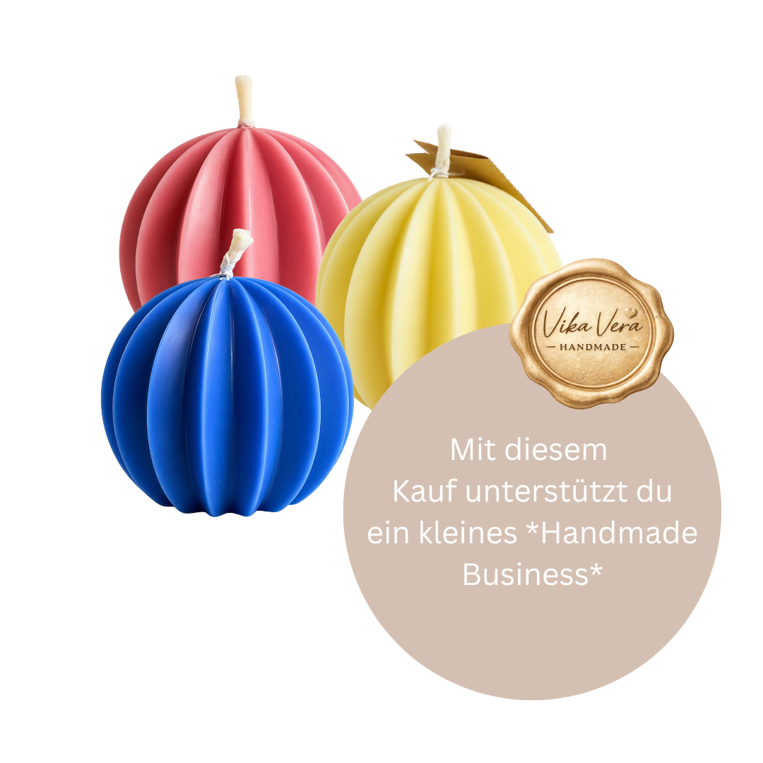 Kugelkerze - Riffel - versch. Farben