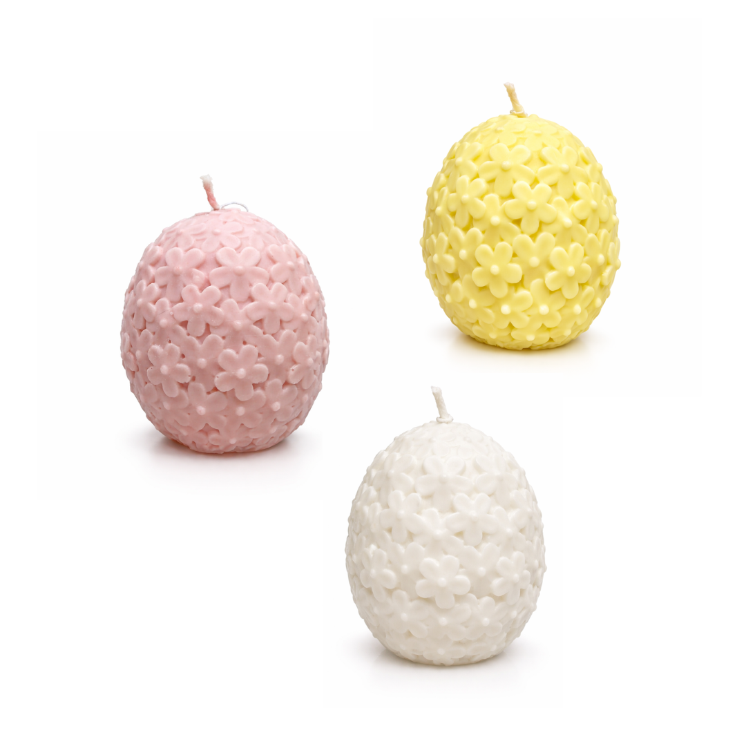 Ei Kerze - Osterei Blüten