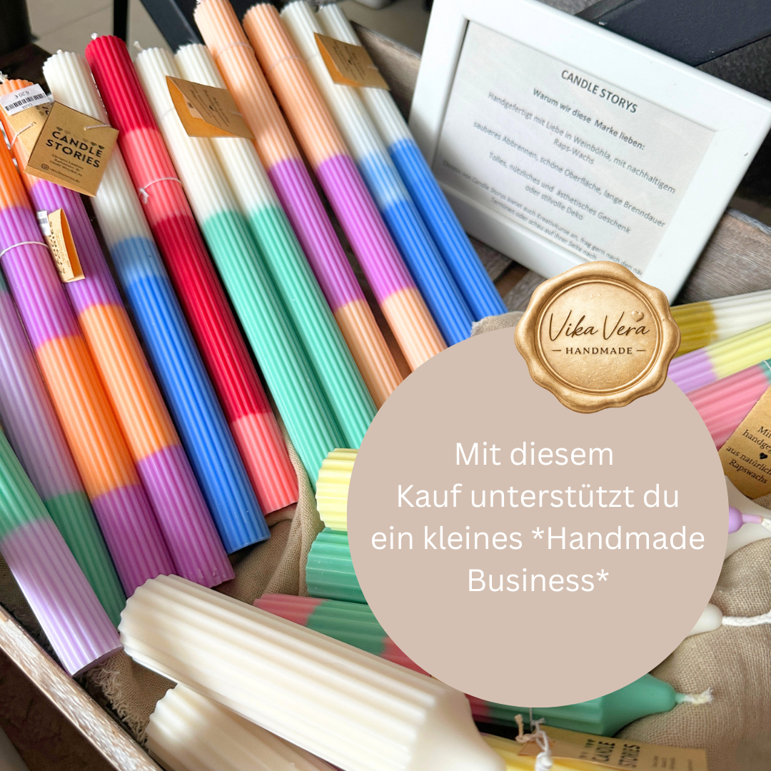 Stabkerze - Riffel - versch. Farben