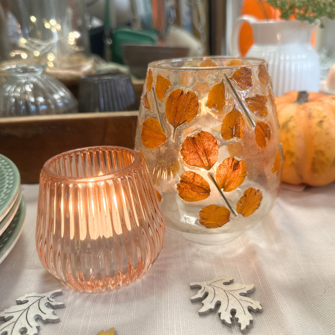 Teelichthalter - Blätter