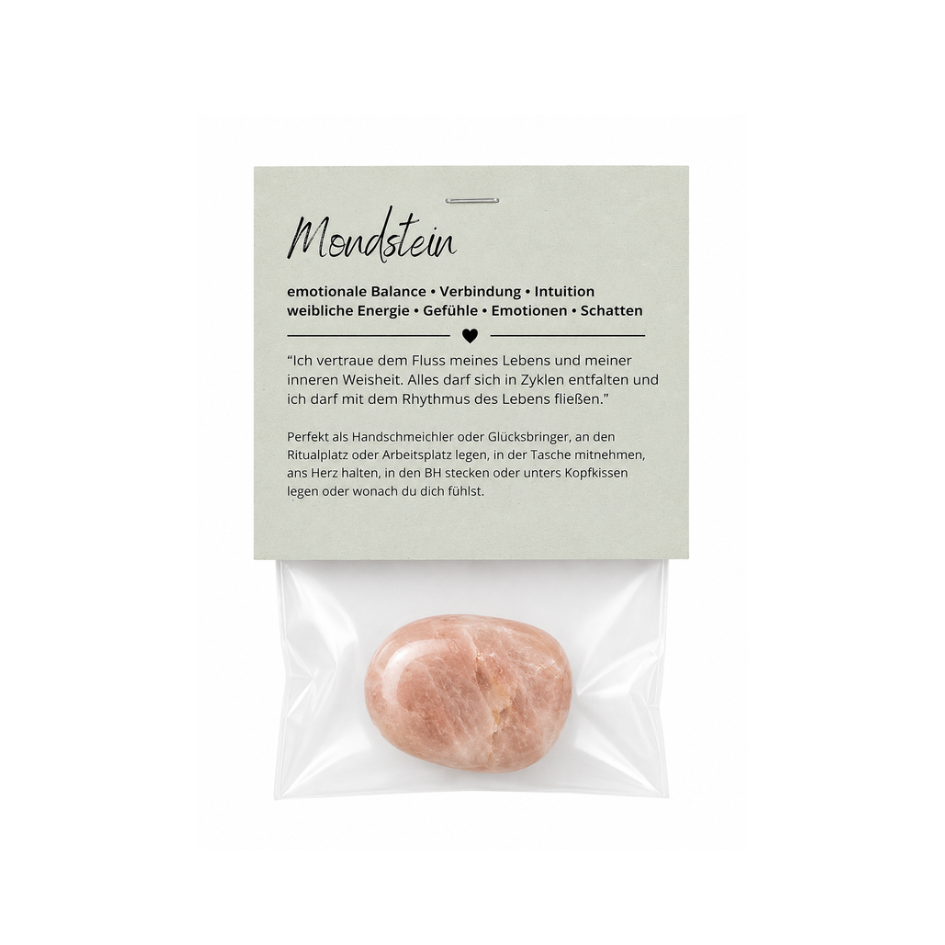 Pfirsich Mondstein - Geschenk