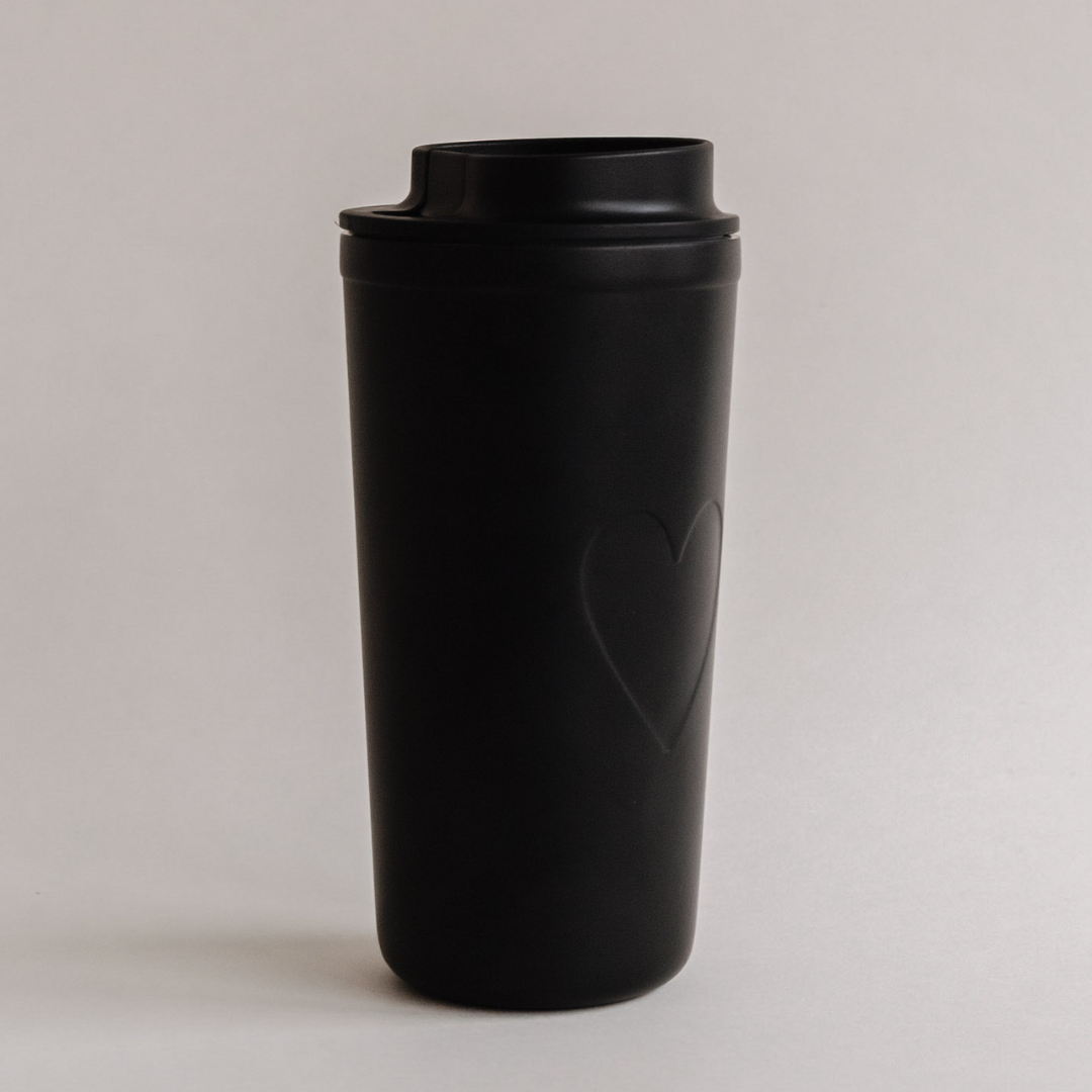 To go Becher - Herz schwarz