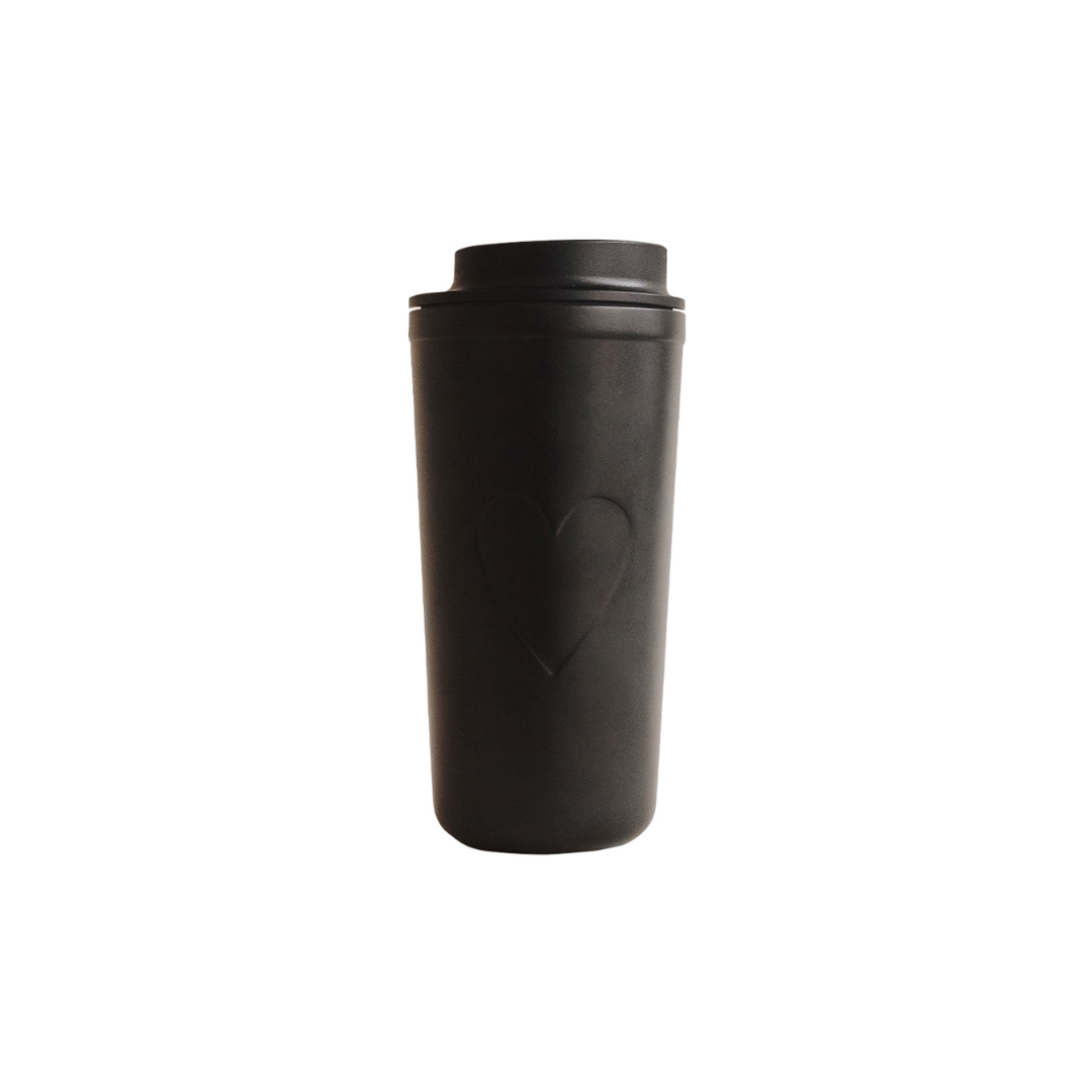 To go Becher - Herz schwarz