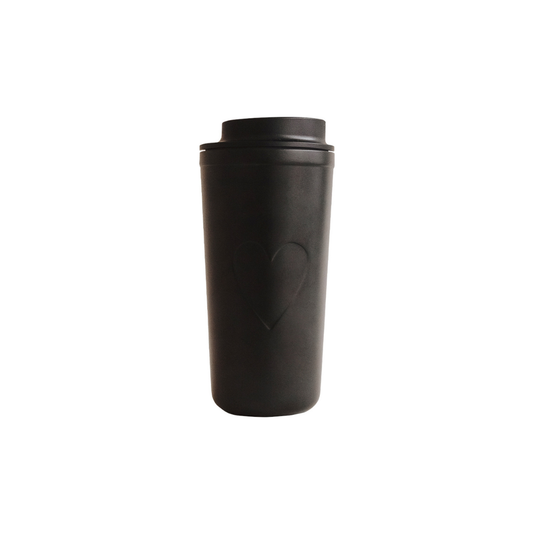 To go Becher - Herz schwarz