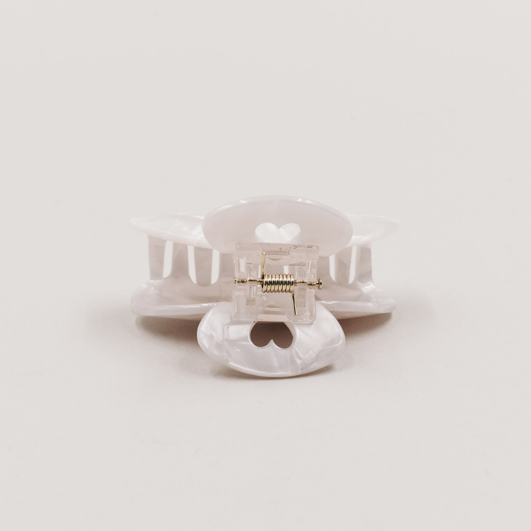 Haarspange - Herz - groß pearl