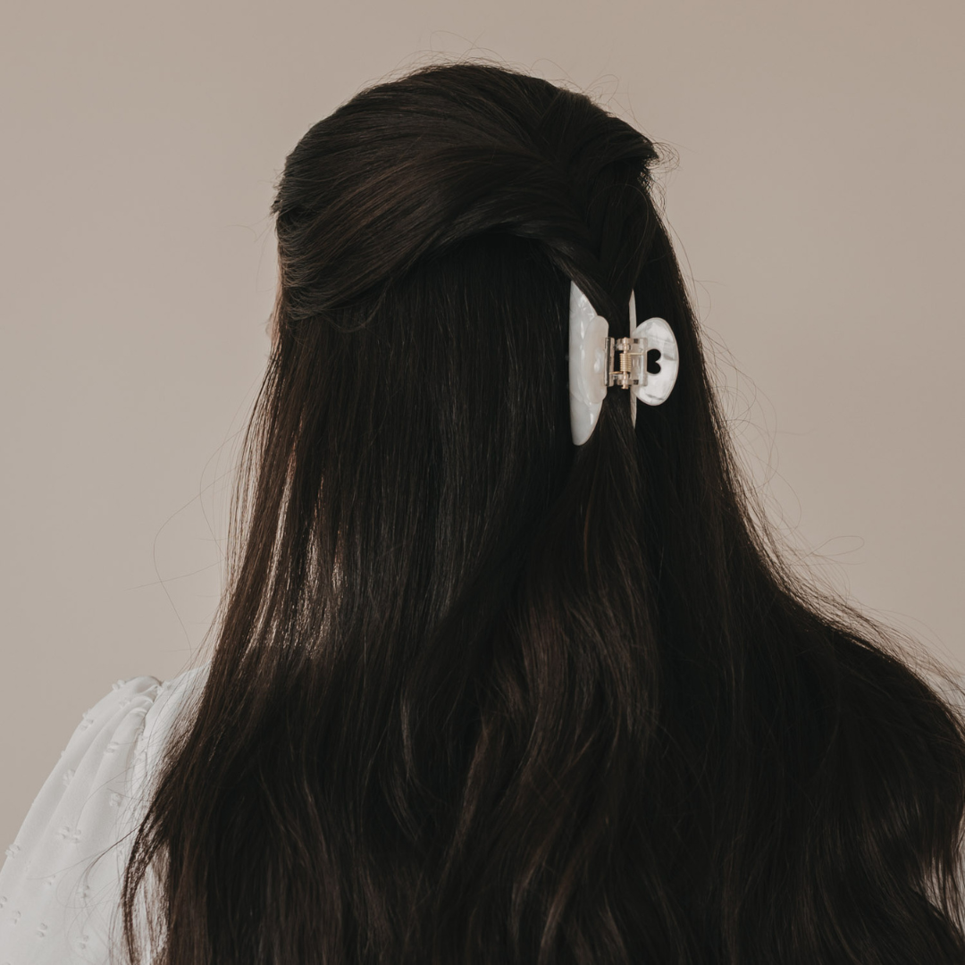 Haarspange - Herz - groß pearl