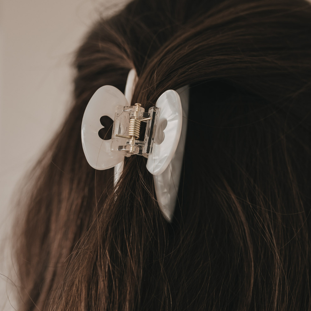 Haarspange - Herz - groß pearl