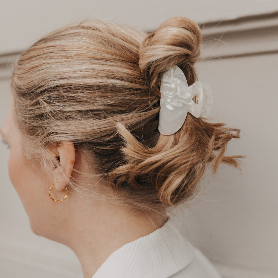 Haarspange - Herz - groß pearl