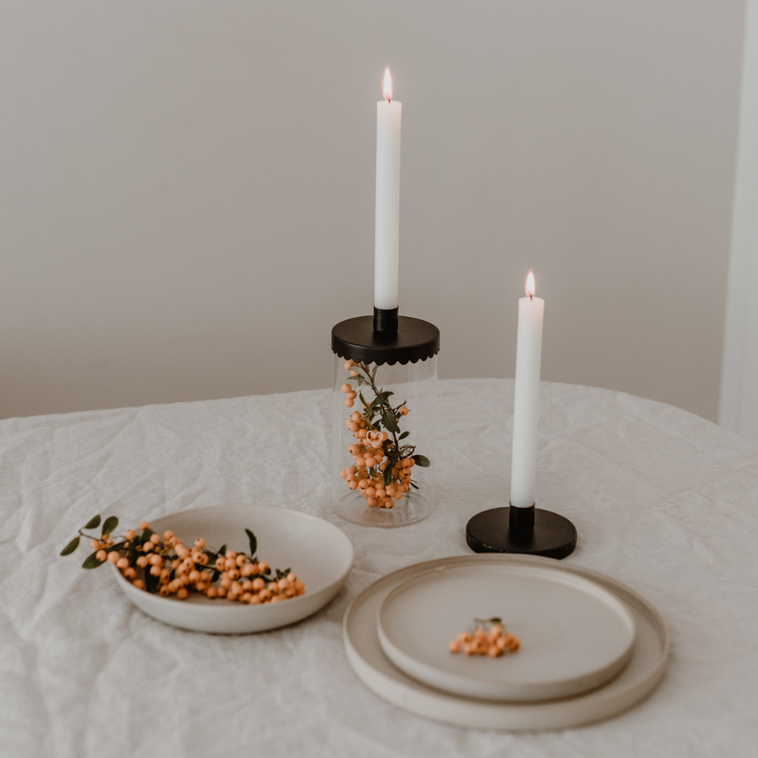 Kerzenhalter Metall - schwarz - für Vorratsgläser