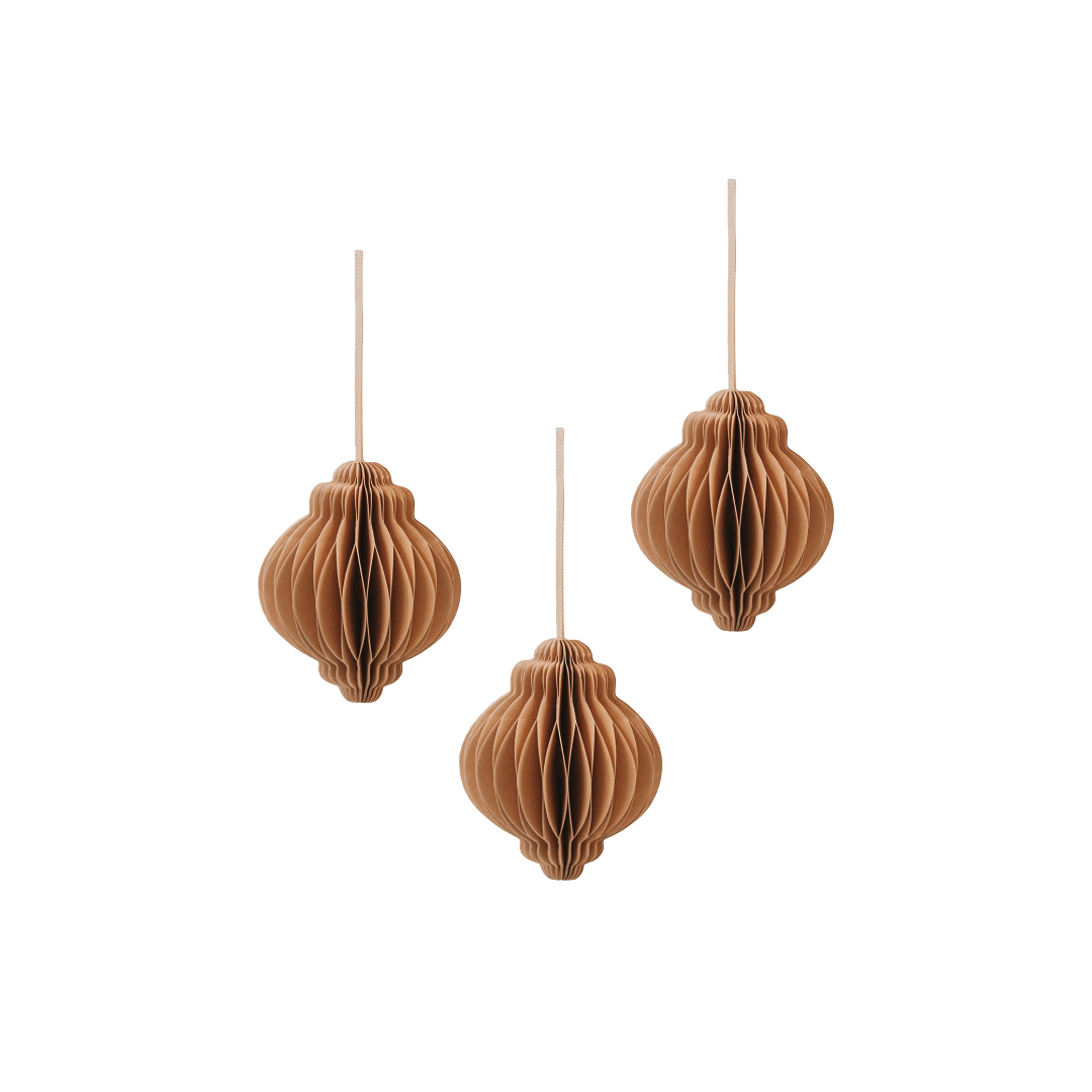 Papierkugeln - braun - faltbar - 10 cm
