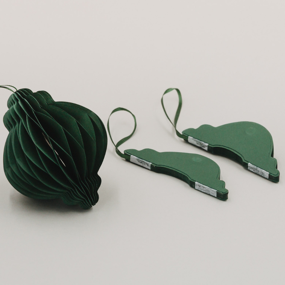 Papierkugeln - dunkelgrün - faltbar - 10 cm