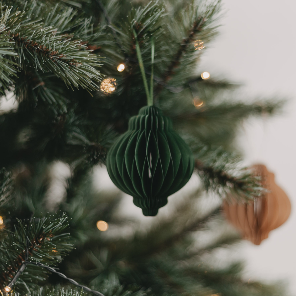 Papierkugeln - dunkelgrün - faltbar - 10 cm