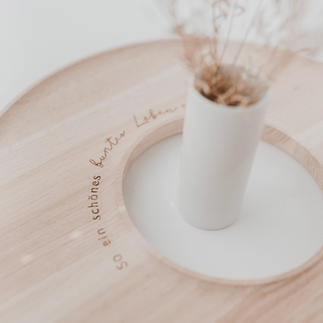 Tablett Servierbrett - mit Loch - Schönes buntes Leben