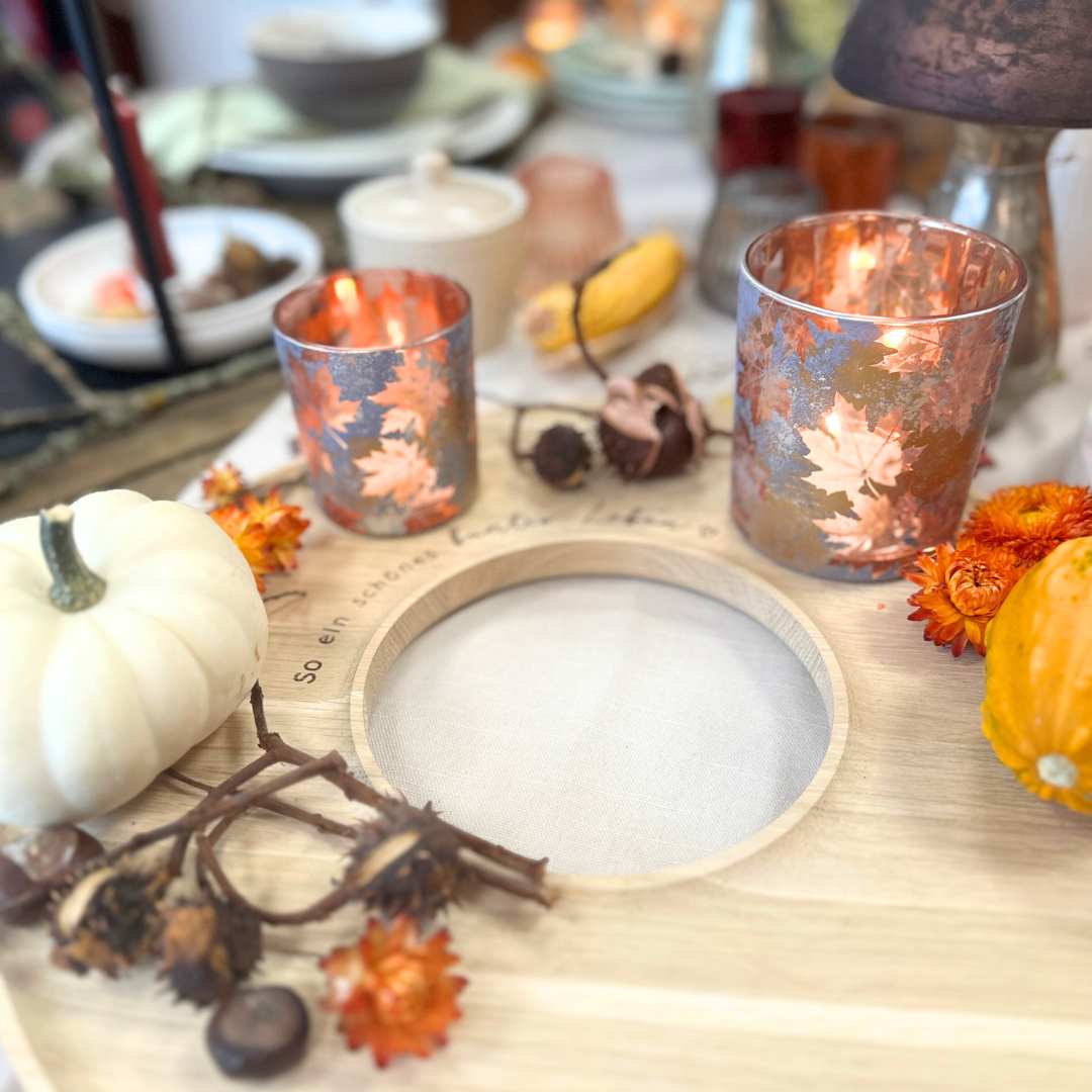 Tablett Servierbrett - mit Loch - Schönes buntes Leben