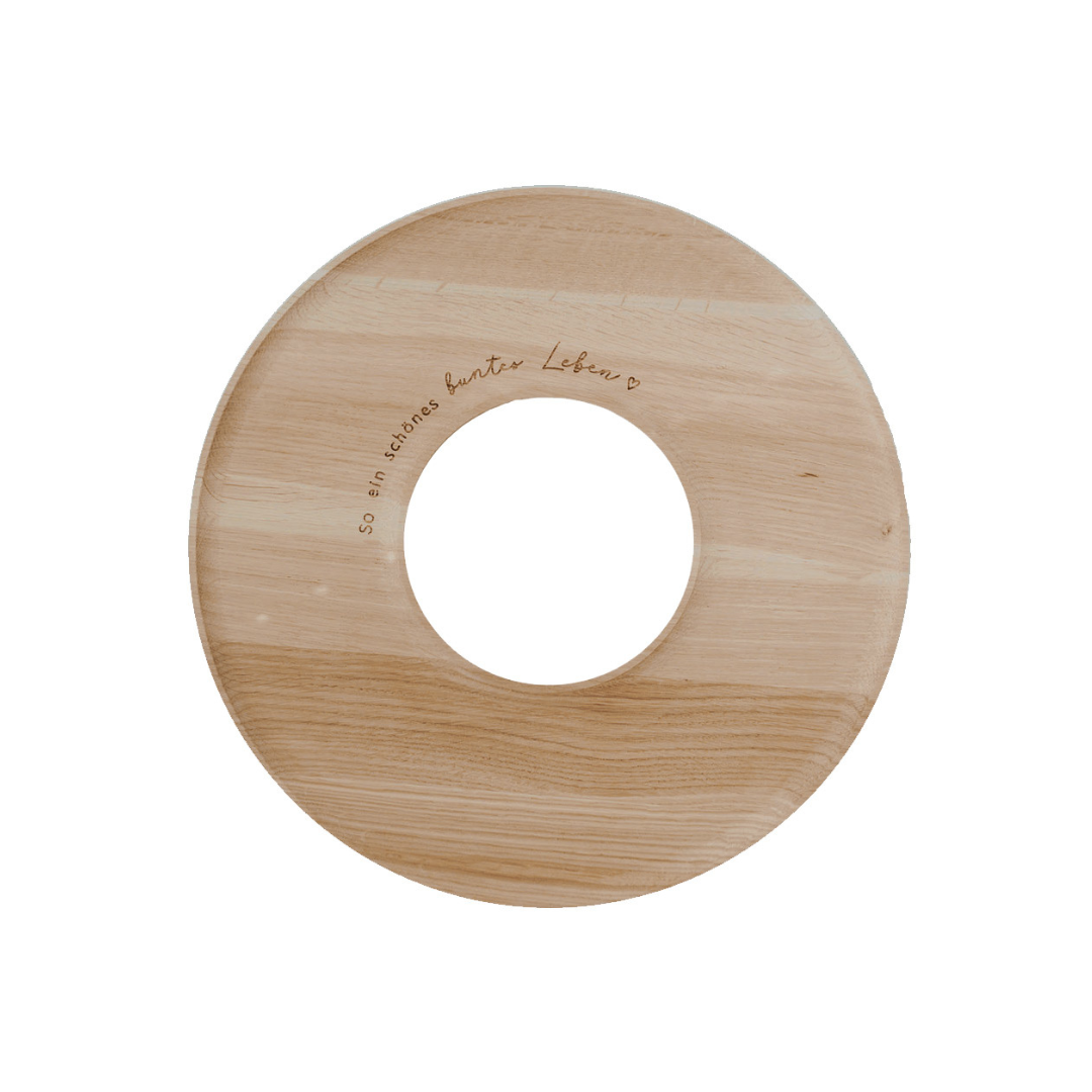 Tablett Servierbrett - mit Loch - Schönes buntes Leben