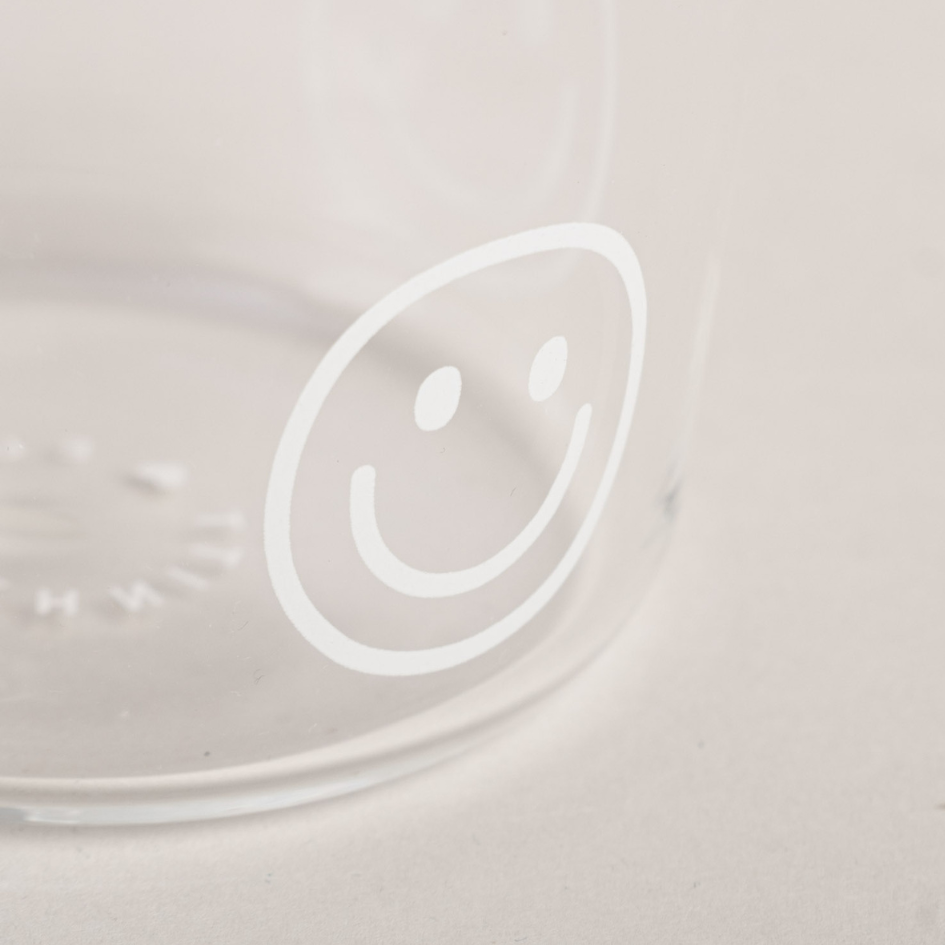 Trinkglas - Smiley weiß