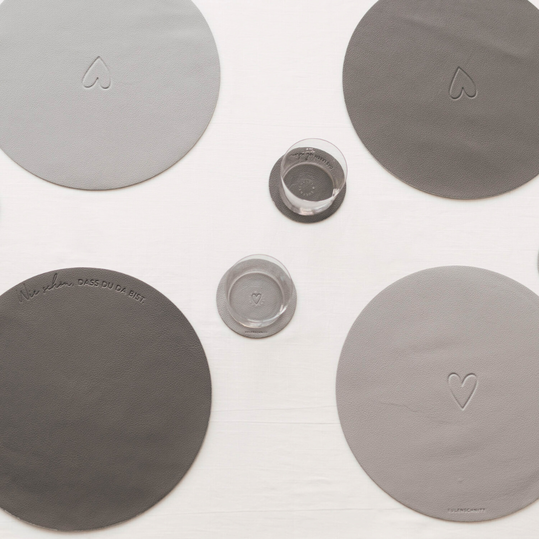 Untersetzer - wendbar - grau Herz