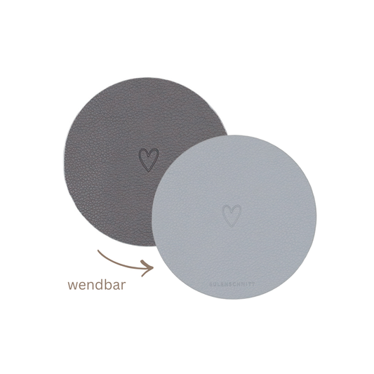 Untersetzer - wendbar - grau Herz