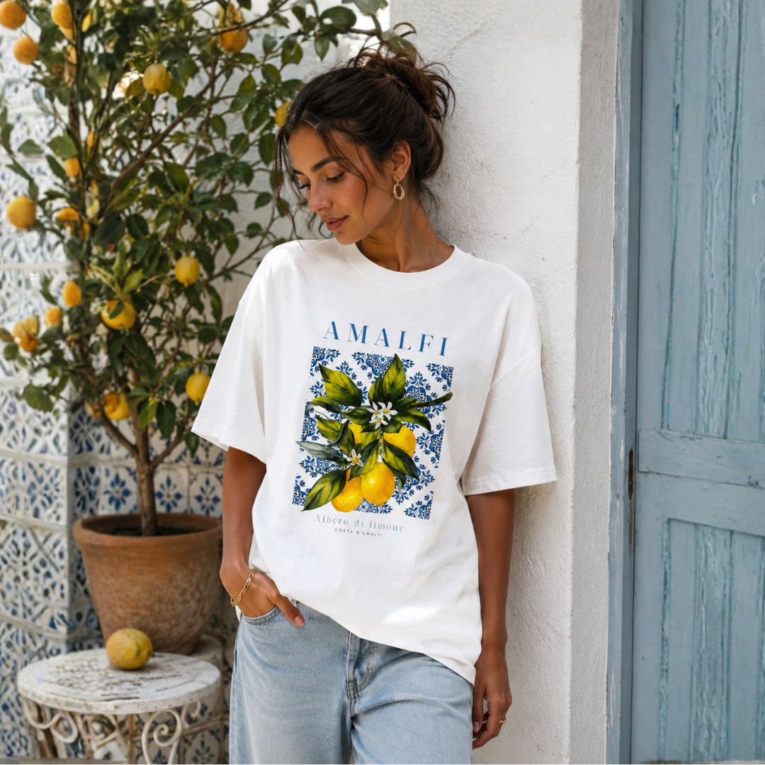T-Shirt - AMALFI Zitronen oversize