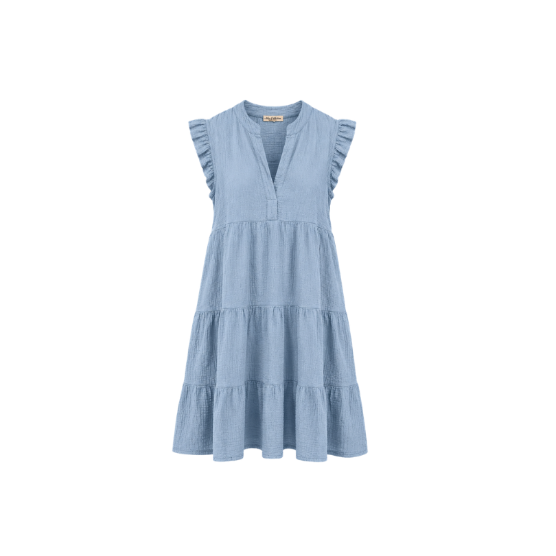 Kleid - JANA - 100% Baumwollgaze hellblau