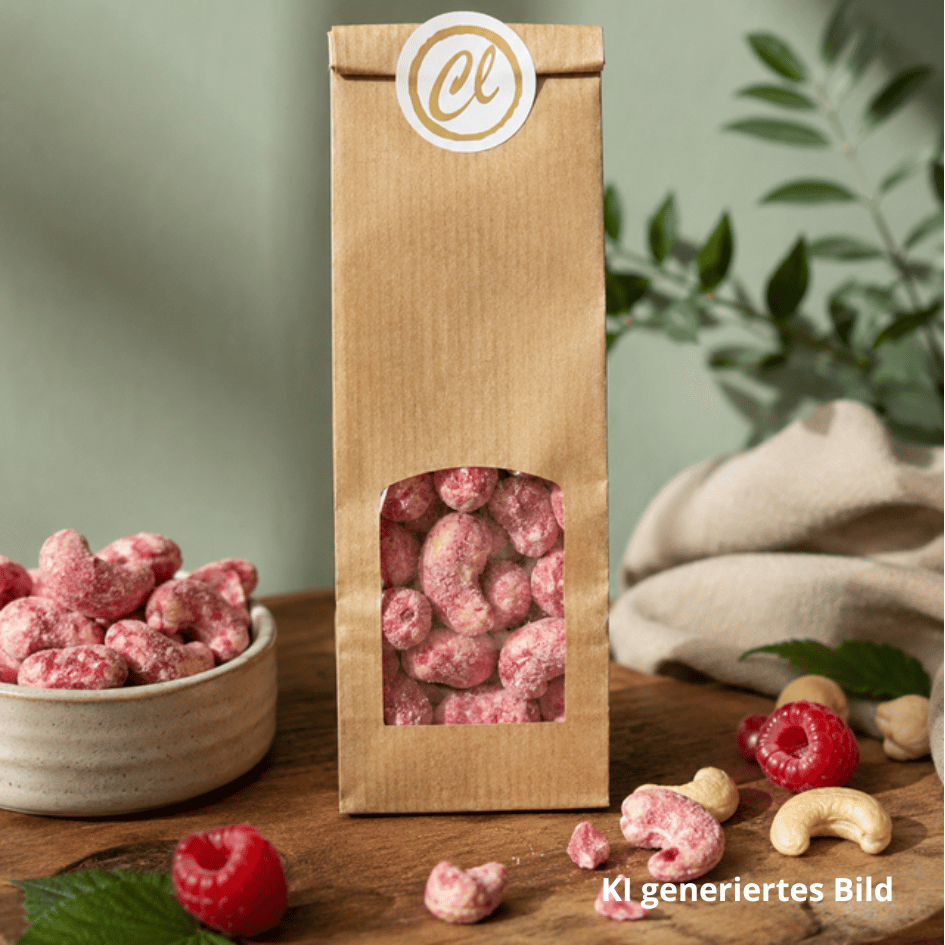 Himbeer Cashewkerne in weißer Schokolade
