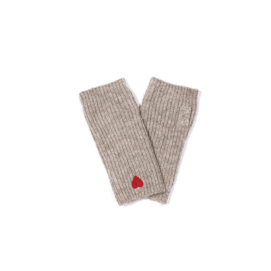 Handstulpe - Herz beige
