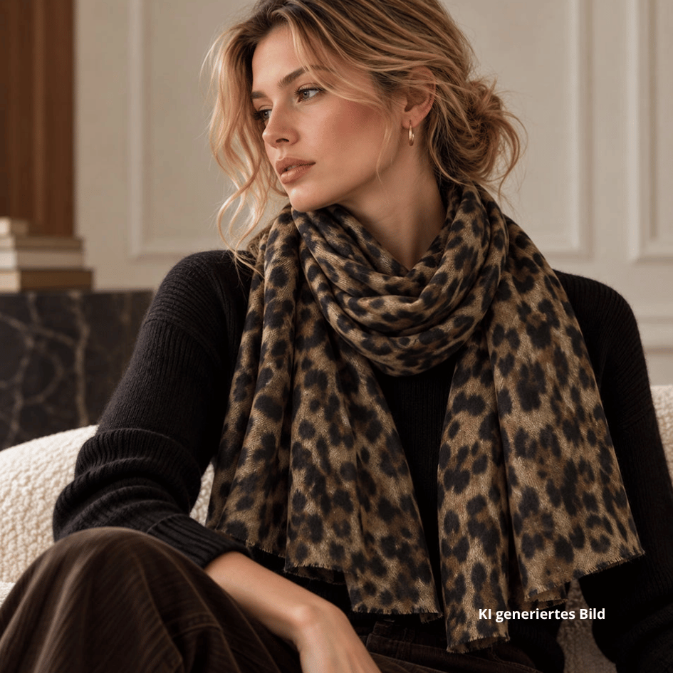 Schal - Leopard Camel