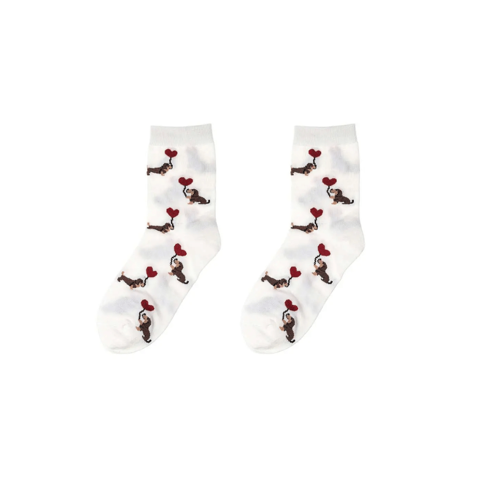 Socken - Dackel Herzballon