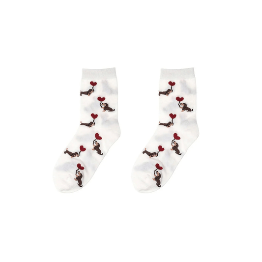 Socken - Dackel Herzballon