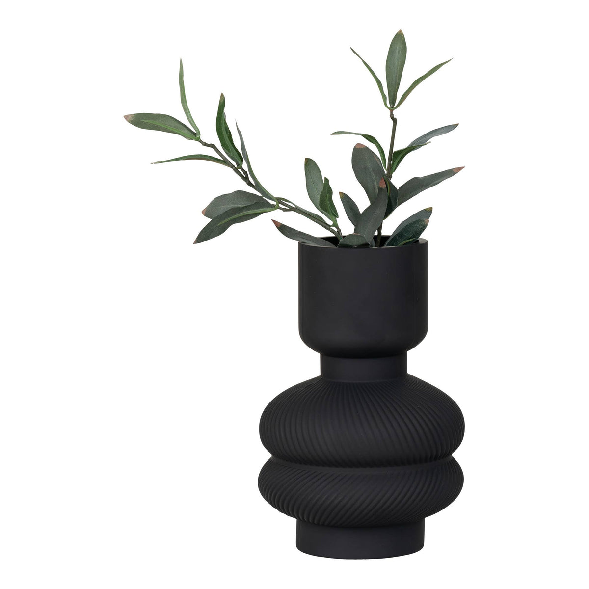 Vase - Vase aus matt schwarzem Glas