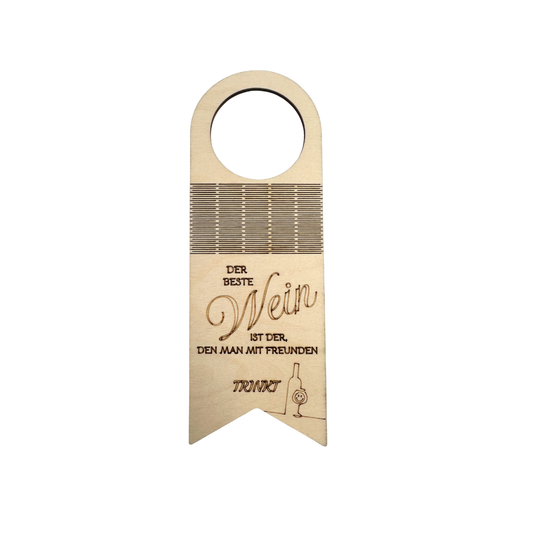 Weinflaschen Geschenkanhänger - Der beste Wein mit Freunden