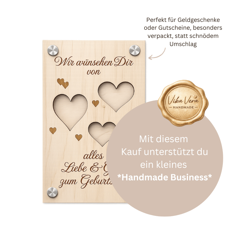 Wunscherfüller aus Holz - Alles Liebe Geburtstag